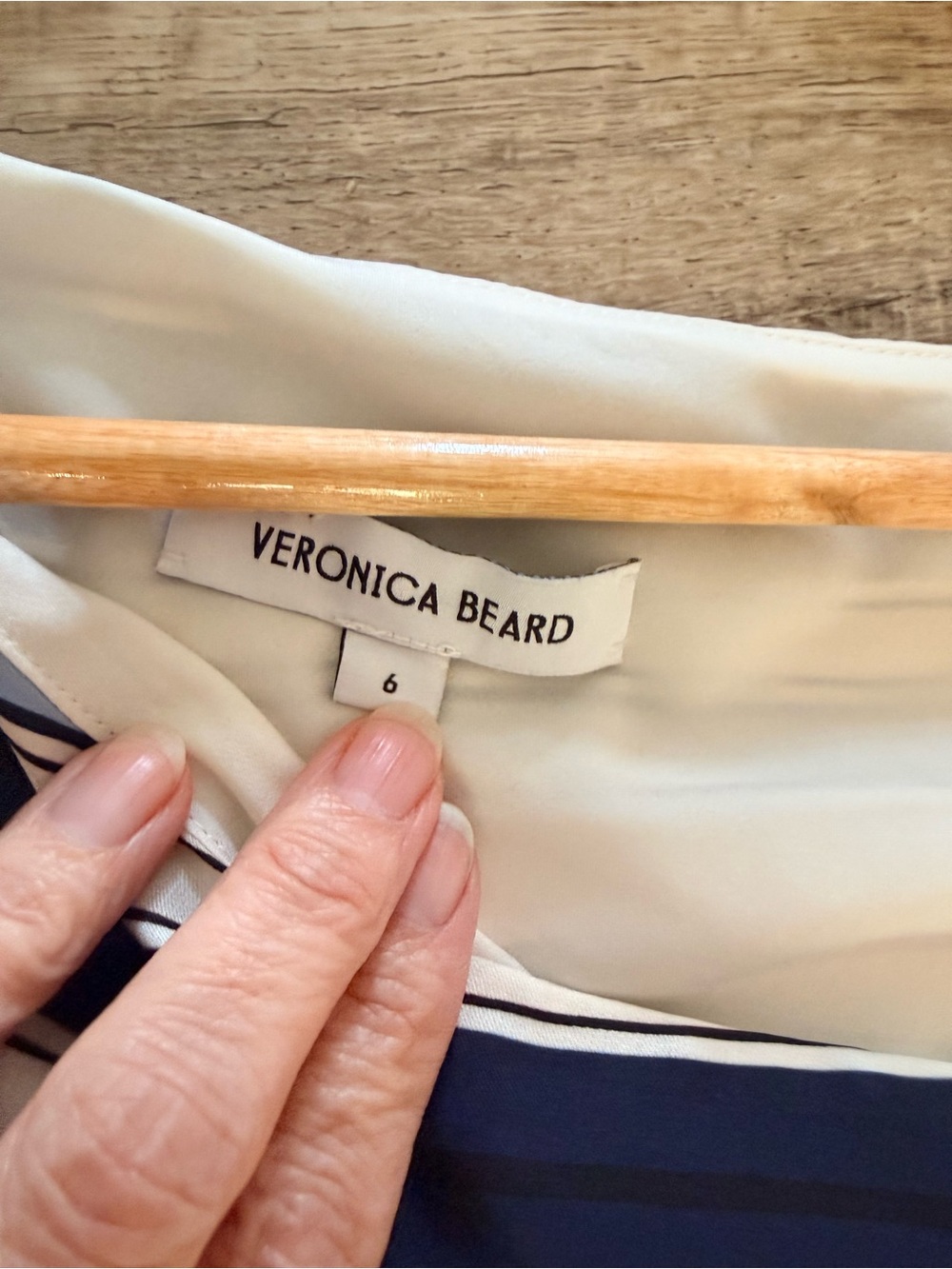 Veronica Beard Kadie Striped Silk Dress Blue Size 6 - Picture 7 of 11